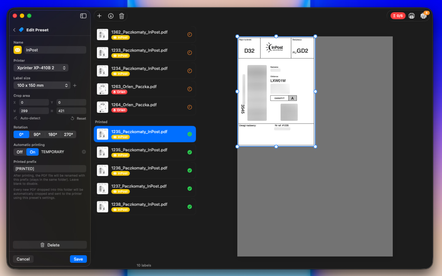 Interactive crop editor